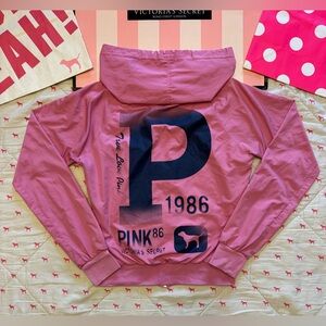 VS PINK VINTAGE Y2K ANORAK WINDBREAKER JACKET COAT 1986 DOG PUP  LOGO RARE XS